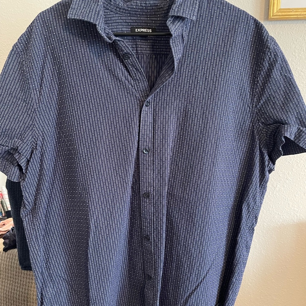 Express Men's Navy Blue Shirt